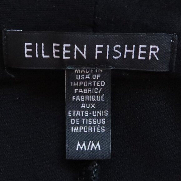 Eileen Fisher Black Viscose Drapey Open Front Cardigan Size Medium M - Picture 7 of 9